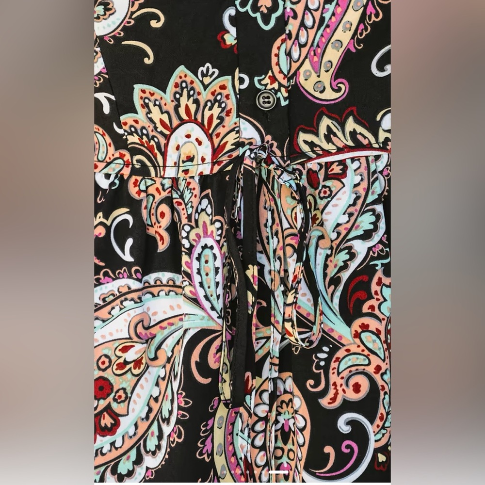 Cupshe Belted Paisley Print A-line Dress- medium - Picture 8 of 13